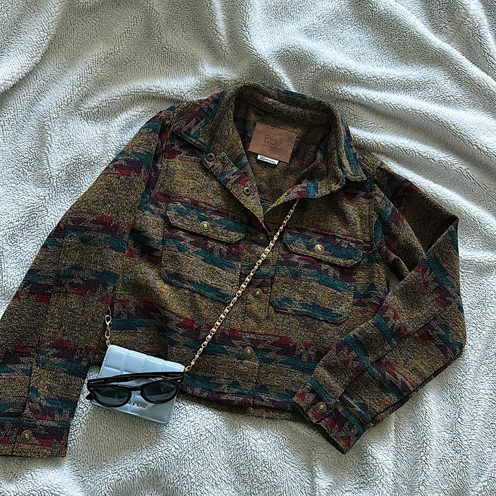 Button Up Crop Top Shirt